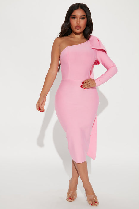 light pink midi dress